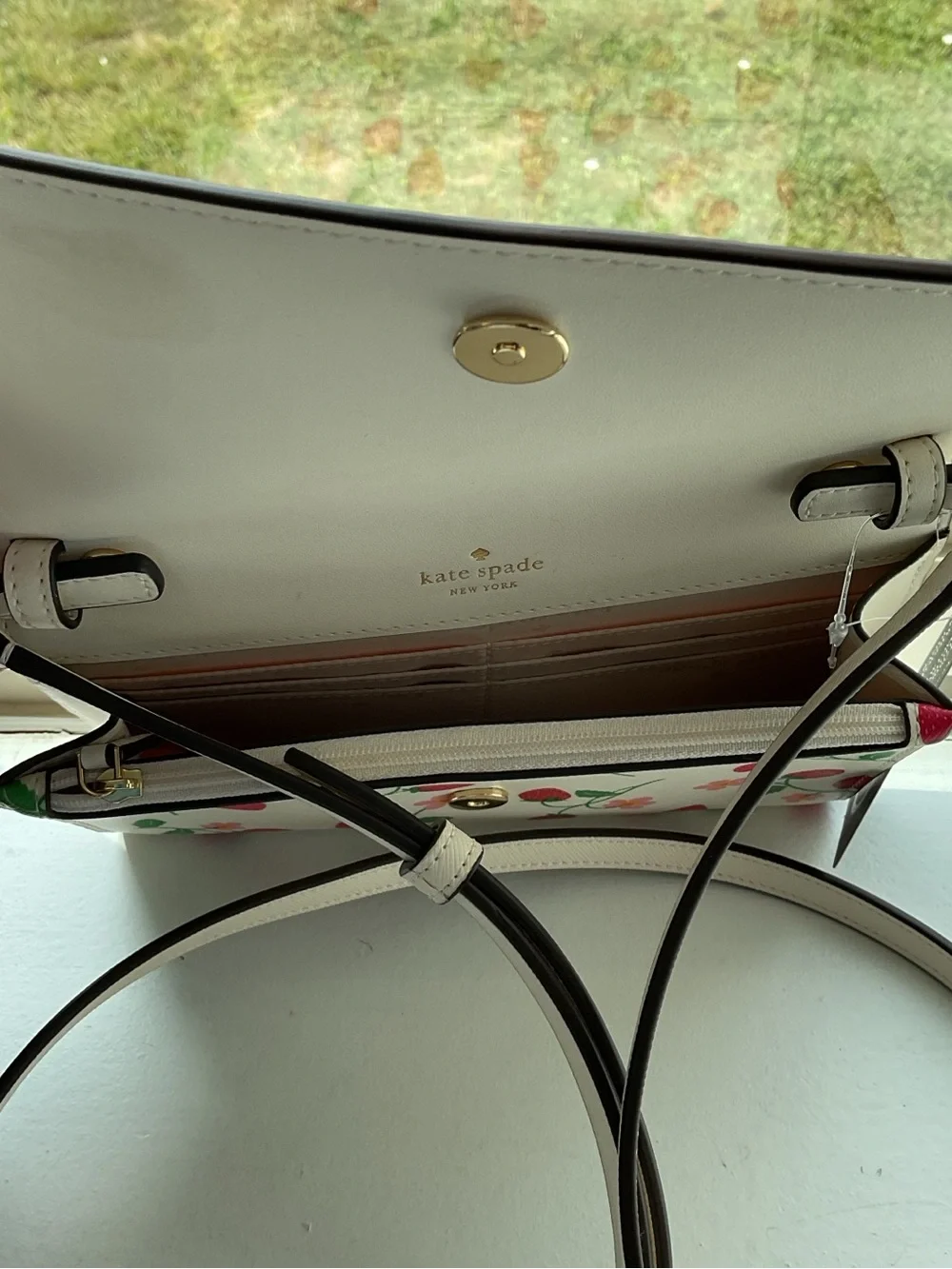 kate spade Cream Crossbody with Strawberry Print